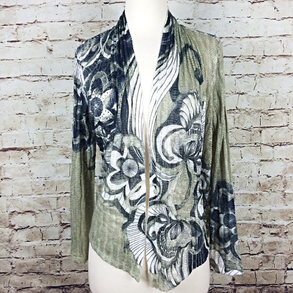 Chico's Sweaters - Chico's Green Floral Lace Felicity Cardigan SOLD